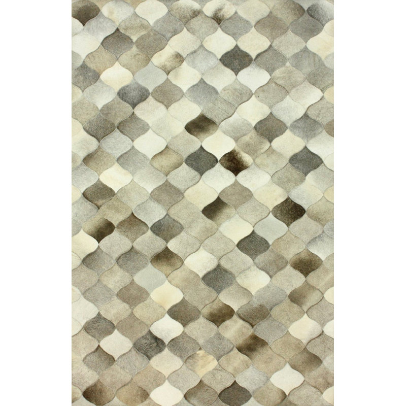 Mckinney Geometric Cowhide Hand Woven Area Rug, Rectangle 120 x 180cm
