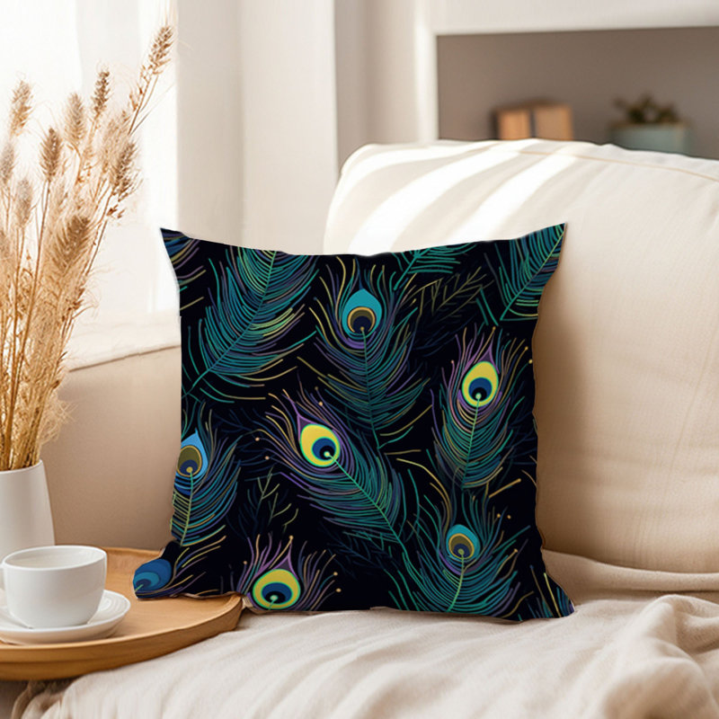 Animals Peacock Feather Pattern IV Modern, 16"H x 16"W