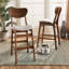 Upholstered Counter Stool with Solid Wood Frame-498637077