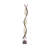 Belltown Bamboo Wood Wavy Brown Floor Lamp with Cream Lamp Shades