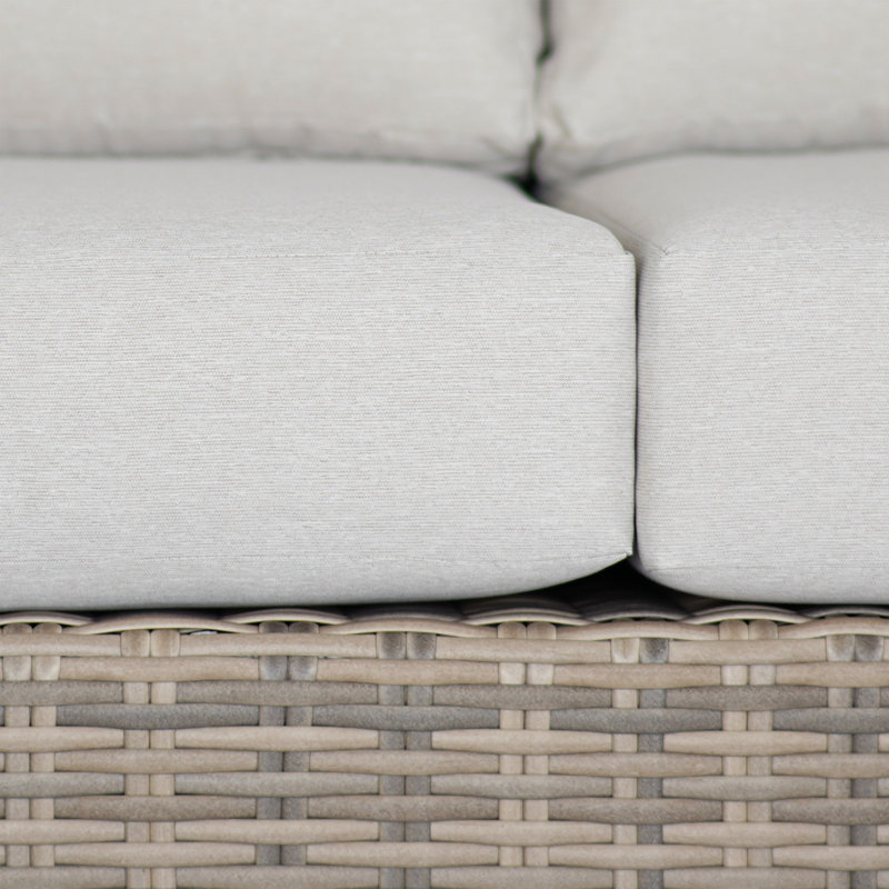 Eloisa Wicker Patio Chairs with Cushions, Cream