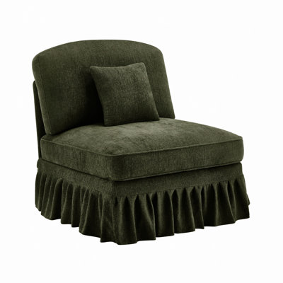 Canapé sans accoudoirs en chenille avec 1 coussin