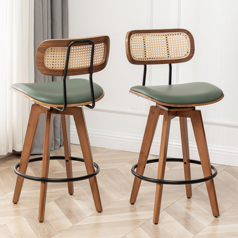 Sirine 66.8cm Swivel Bar Stool, Green