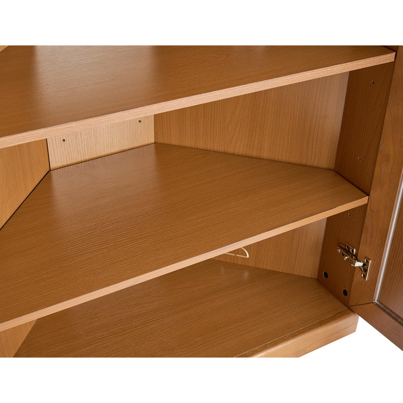 Buffet décoratif d'angle peu encombrant avec tablette réglable Lula, Brun, H 31 po x l 31 po x P 16 po