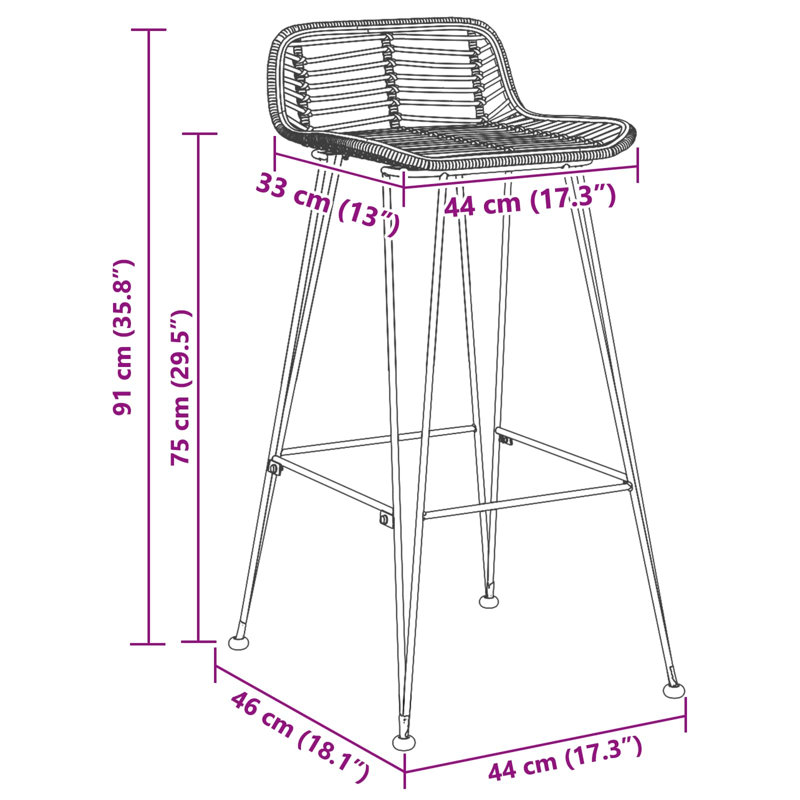 Bar Stool with Steel Frame