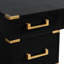 Bureau classique 70 po avec bordure en métal, 7 tiroirs, bord de prises de courant, 2 classeurs, 5 tiroirs supérieurs pour le bureau personnel