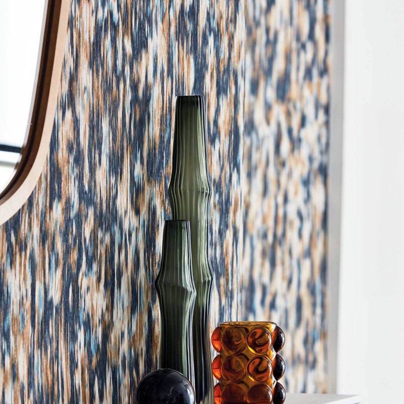 Fade Abstract Vinyl Metallic Wallpaper Roll, Ink/Bronze