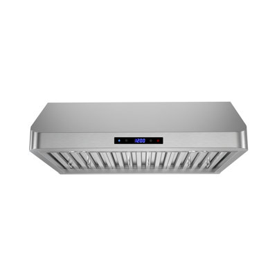 Streamline 30 In. T-1909-1-DT Gattola Ducted Undermount 406 CFM Range Hood In Brushed Stainless Steel With Baffle Filters, Touchpad Control, LED Lights