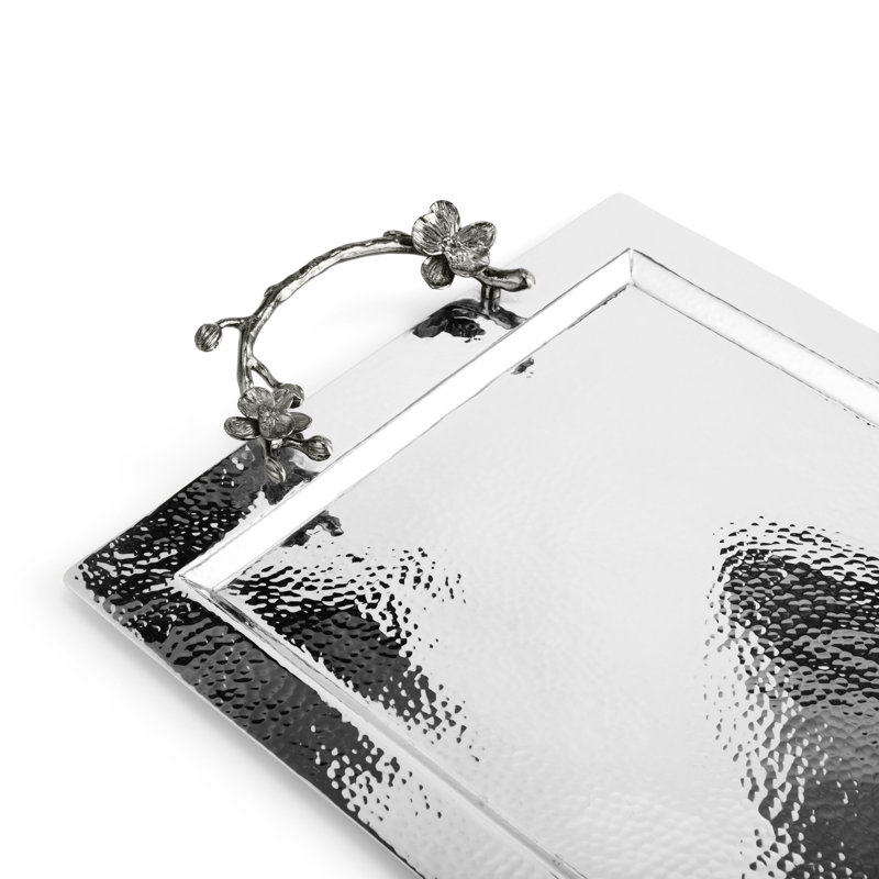 Black Orchid Serving Tray, 2"H x 18.25" W x 12.25" D