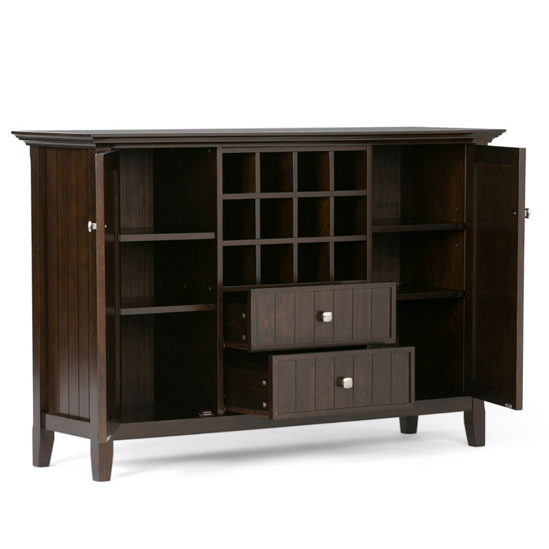 Bedford - Buffet buffet et porte-bouteilles, Marron foncé