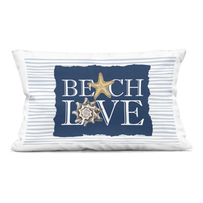 Coussin Beach Love Seashells, imprimé par Kim Allen