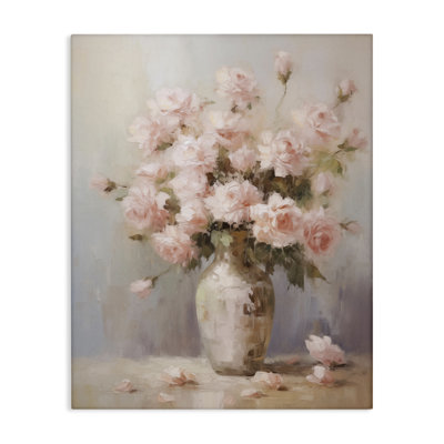 Dainty Pink Rose Vase Canvas Wall Art by Arlington Prints