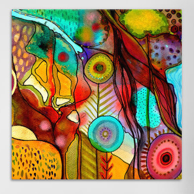 "Terre d'Accueil" par Sylvie Demers, impression sur toile tendue, H 12 po x l 12 po x P 0,75 po