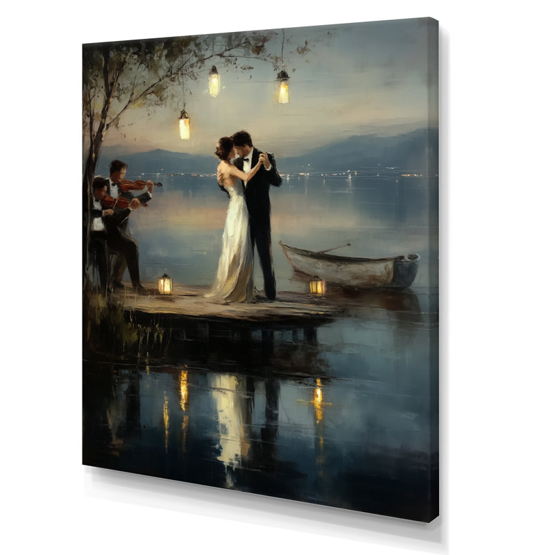 Couples For Dance At Wedding - Couple Canvas Print Wall Art, White Figurative Wall Decor, 32" H x 16" W, Wrapped Canvas