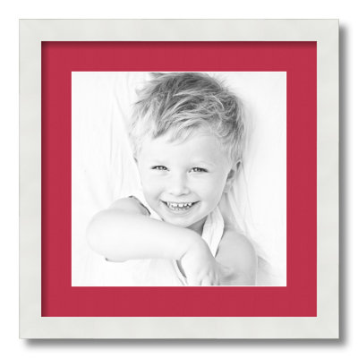 White Wood Matte Picture Frame with Mat