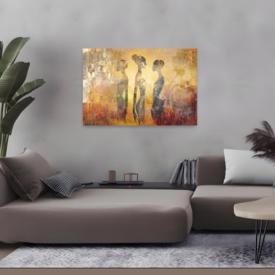 Ancient African Figures Abstract Rustic Traditional Wall Art