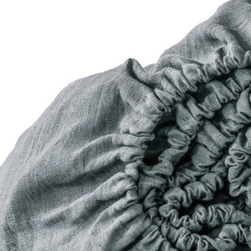 Drap-housse en lin gris ardoise