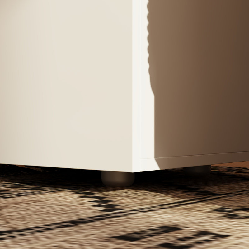 Table de bout moderne à 3 tiroirs 32,9 pouces de haut avec façade sans poignée, design compact et finitions multiples - Table de chevet ou armoire d'appoint polyvalente
