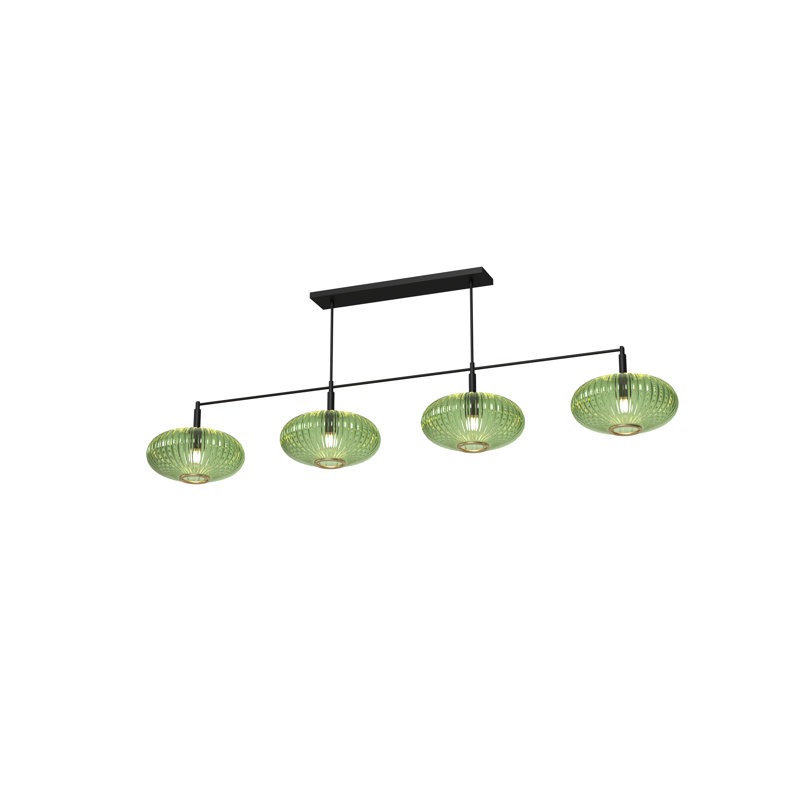 Luminaire pour table de billard 66 po Prohibition, Noir, noir, noir, noir, Vert
