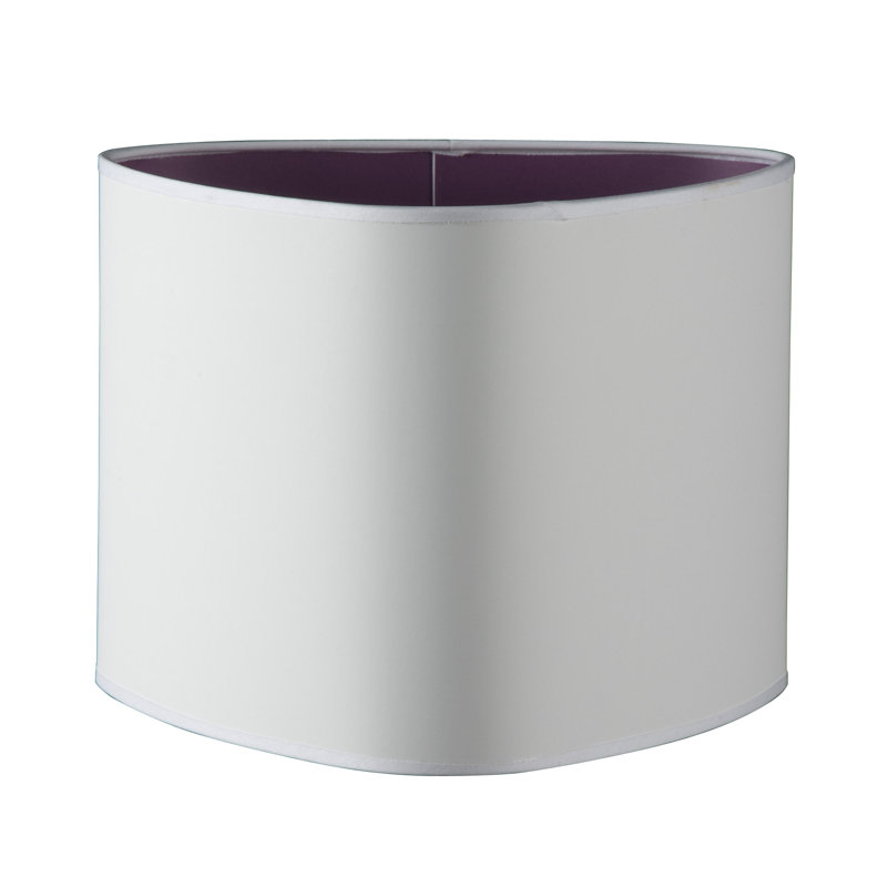 24cm H Novelty Pendant Shade in White, White / Purple Inside