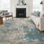 Tapis bleu sarcelle / beige Pavelina -907953586-922751318