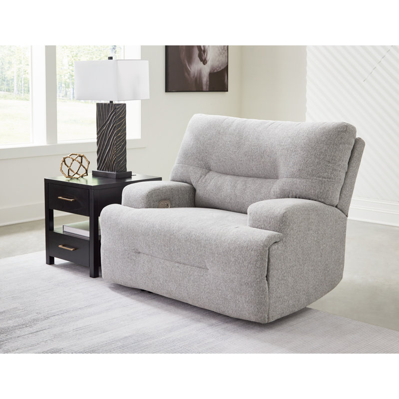 Acklen Oversized Power Recliner, Gray