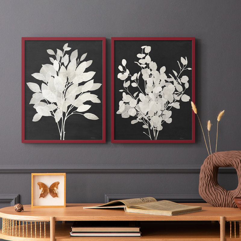 «Misty Branches I», reproduction encadrée de qualité supérieure - prête à être accrochée - aucun clou requis - aucun clou requis