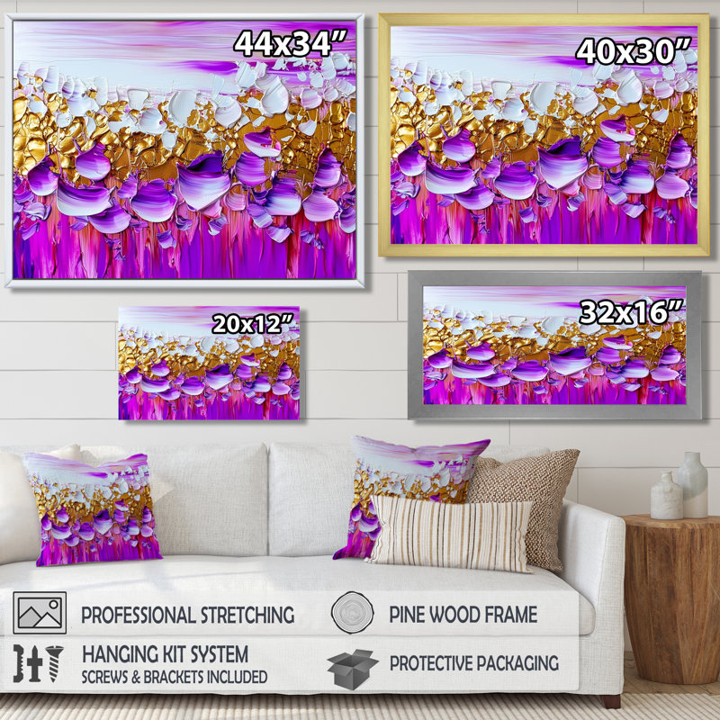Voyage transitionnel vert et mauve transitionnel V - Décoration murale moderne transitionnelle abstraite, H 30 po x l 40 po