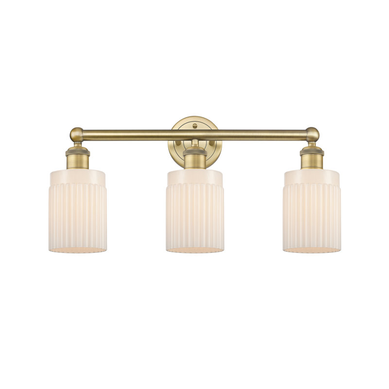 Kamena 3 - Light Dimmable Vanity Light, Matte White, Brushed Brass