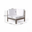 Ensemble de canapé modulaire en bois blanc avec patio à coussins-1105286853