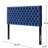 Queen Size Navy Blue Velvet Headboard, Contemporary Design, Button Diamond Stitch Upholstery, Adjustable Legs Headboard For Bed, Adjustable, Bedroom