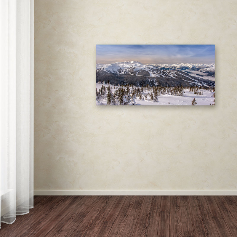 Winter Landscape Canvas Art in White and Blue