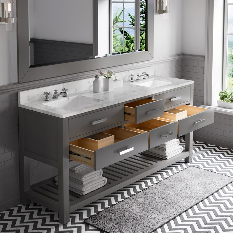 Madalyn 72'' W Double Vanity, Cashmere Gray