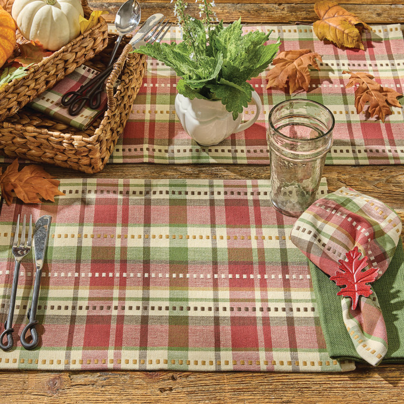  Ensemble de 4 serviettes de table Winfield, Carreaux rouges
