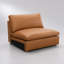 Canapé modulaire en cuir fleur brun 3 pièces avec fauteuils gauche et droit