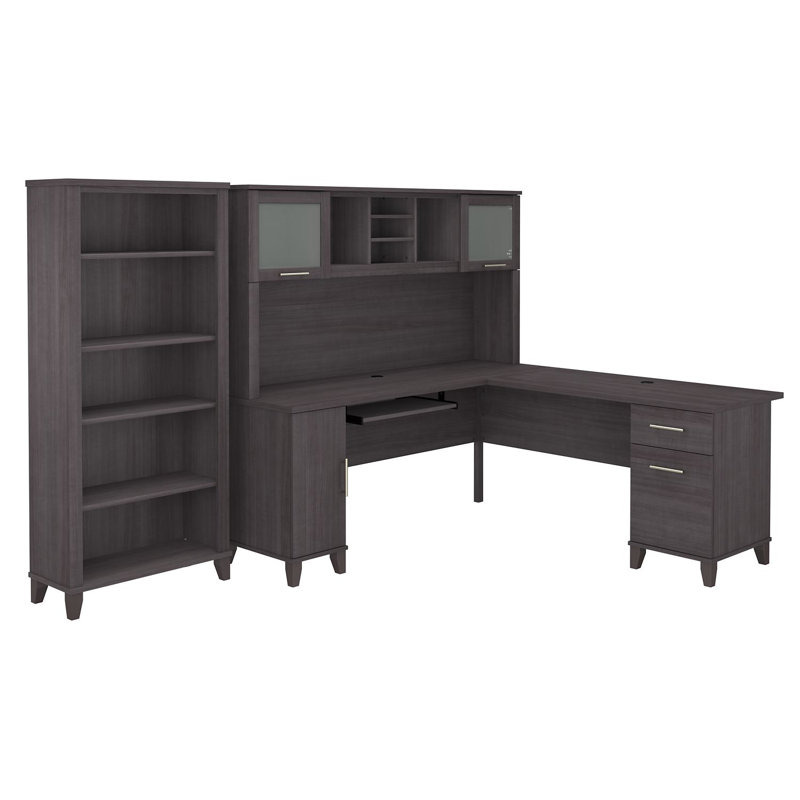 Magomed 3 Piece Computer Desk Office Set, Storm Gray