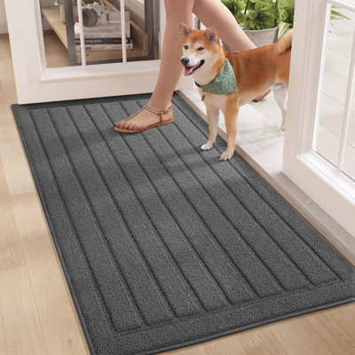 Taeshaun Non-Slip Striped Indoor Doormat