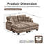 Canapé en forme de U en chenille avec 4 coussins, repose-pieds mobile et garniture capitonnée matelassée à conception ergonomique, canapé à assise profonde facile à assembler pour le salon-134545873-134545877