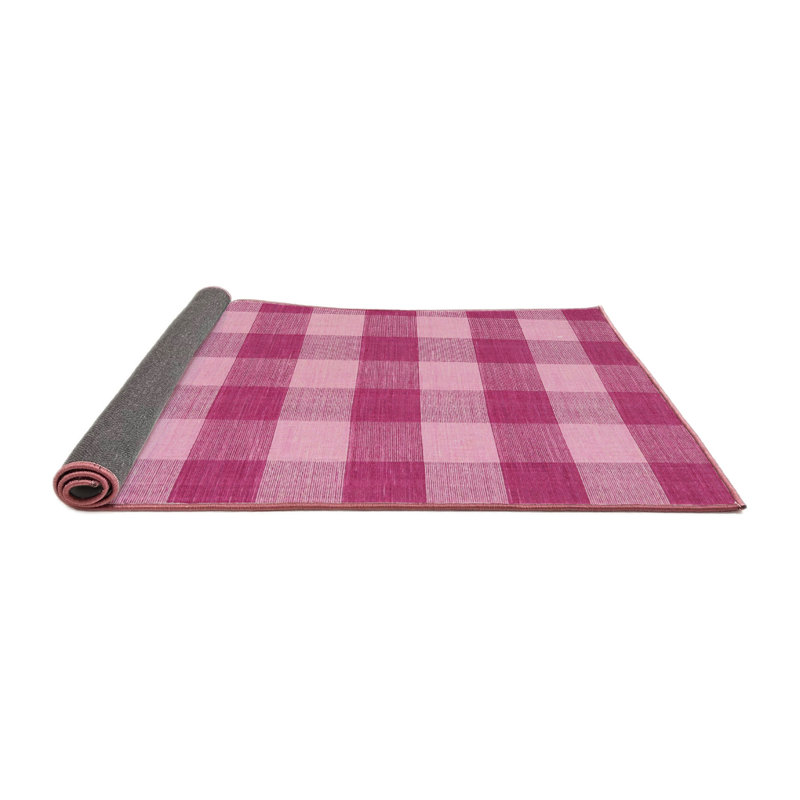 Tapis contemporain rose, Carré 7 pi x 7 pi