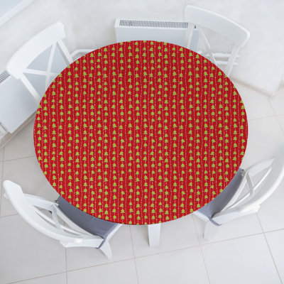 Ambesonne Christmas Fitted Round Tablecloth Red Green White -  East Urban Home, 4CFCCA09AF1E46E38F391CB6BE02C04D