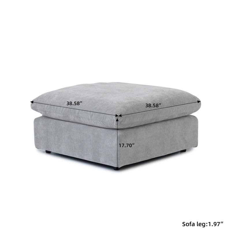 Kyna Upholstered Ottoman, Gray