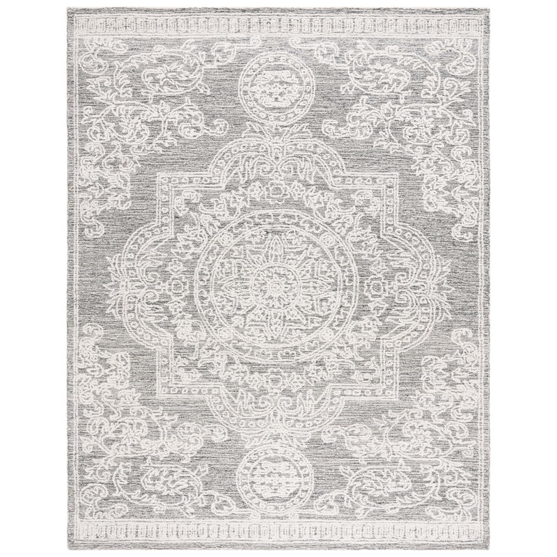 Jablon Abstract Hand Tufted Wool Oriental Rug, Rectangle 8' x 10'