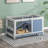 Solid Wood Mobile Rabbit Hutch with Ramp and Pull-Out Tray Blue-251295594