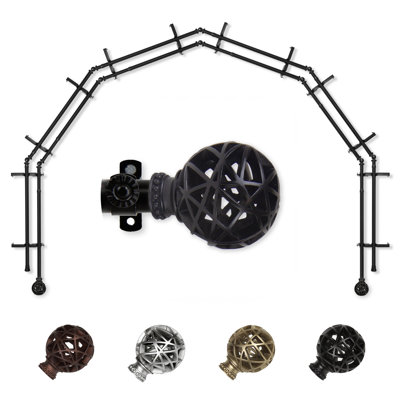 Tringle à rideaux double baie vitrée réglable de 28 po à 48 po Leanette