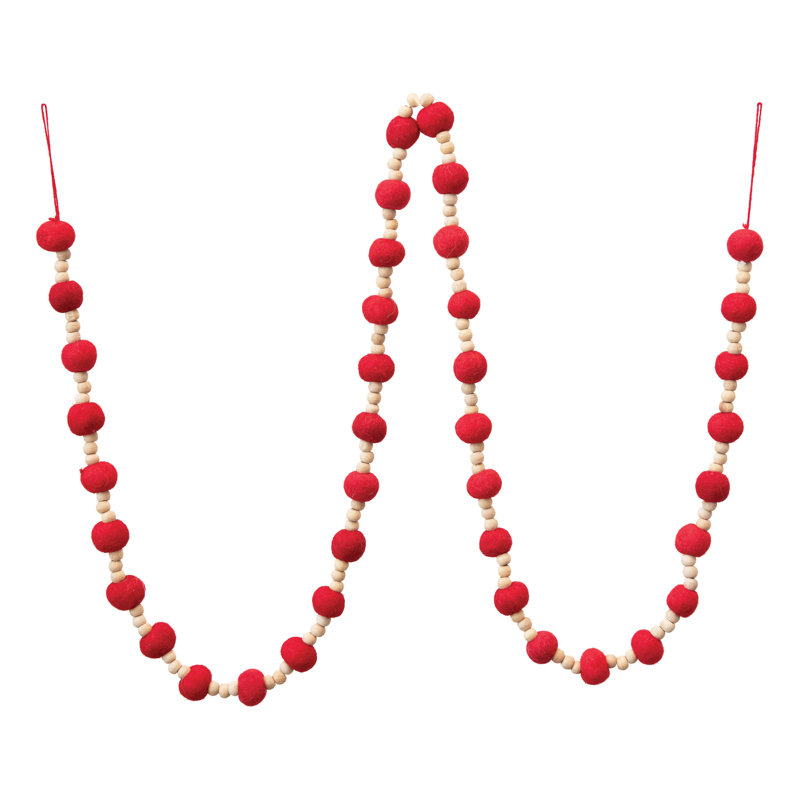 Guirlande de fantaisie à perles de 6 pi Schlaud, Rouge