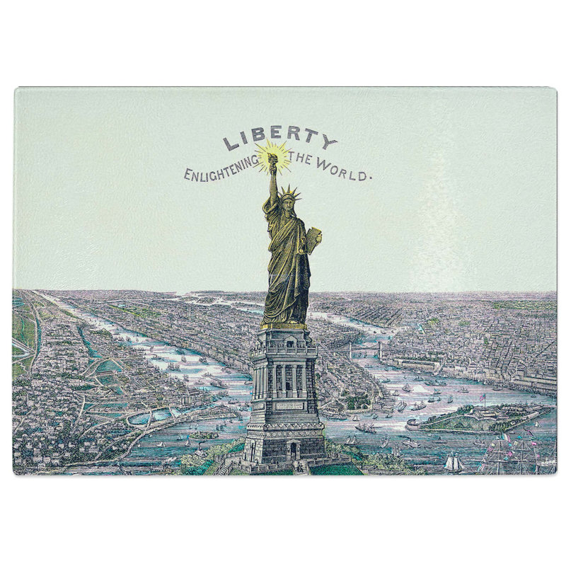Tempered Glass The Statue of Liberty in New York Chopping Board, 39 cm W x 28.5 cm L