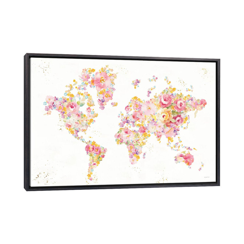 Reproduction d’art sur toile tendue « Midsummer World » par Danhui nai, Toile avec cadre noir patiné, Pas de tapis