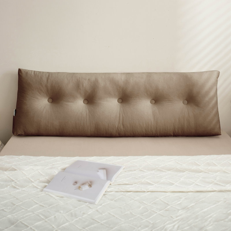  Polyester Headboard Back Support Throw Pillow, 15.7"H x 79"W, Brown