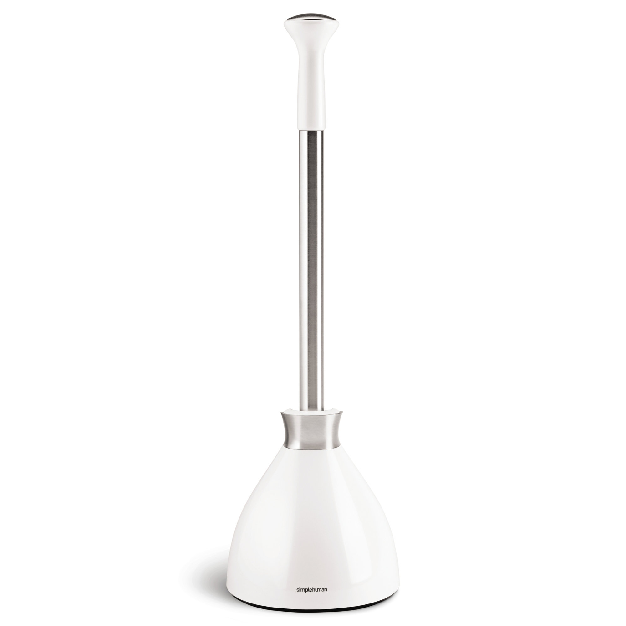 Simplehuman Toilet Plunger and Caddy Stainless Steel, White