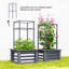 Lit de jardin surélevé polyvalent, lit de jardin surélevé en bac à fleurs galvanisé, lit de jardin en bois avec treillis-465724059